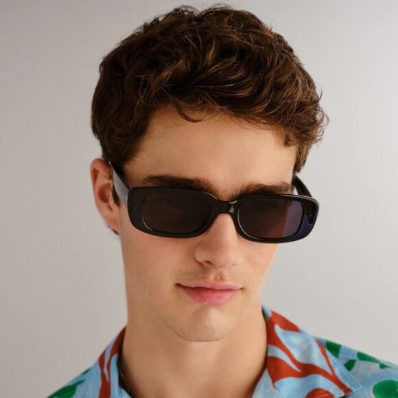 AIRE Ceres Navy Rectangle Sunglasses Smoke Lens Unisex 90s Recycled NWT - Picture 6 of 10